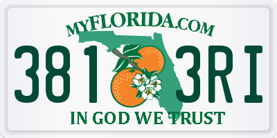 FL license plate 3813RI