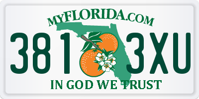 FL license plate 3813XU