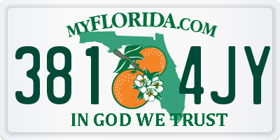 FL license plate 3814JY