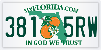 FL license plate 3815RW
