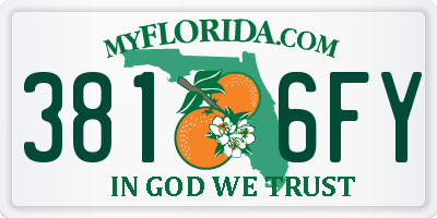 FL license plate 3816FY