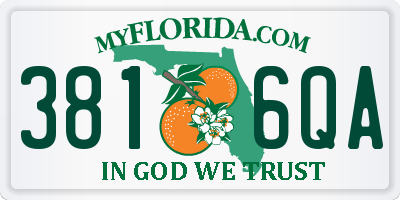 FL license plate 3816QA