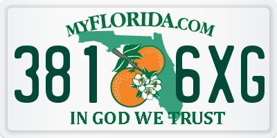 FL license plate 3816XG