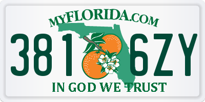 FL license plate 3816ZY