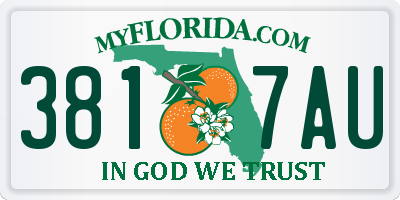 FL license plate 3817AU