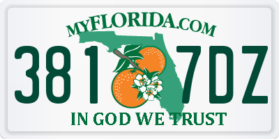 FL license plate 3817DZ