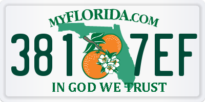FL license plate 3817EF
