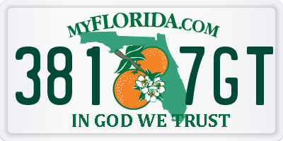 FL license plate 3817GT