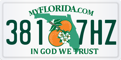 FL license plate 3817HZ