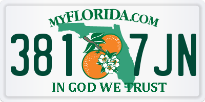 FL license plate 3817JN
