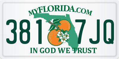 FL license plate 3817JQ
