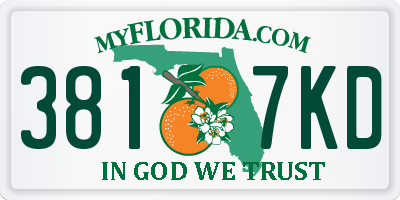 FL license plate 3817KD