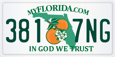 FL license plate 3817NG