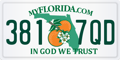 FL license plate 3817QD