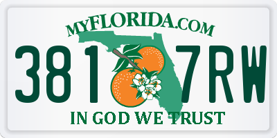 FL license plate 3817RW