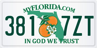 FL license plate 3817ZT