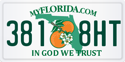 FL license plate 3818HT