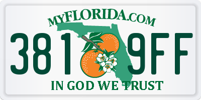FL license plate 3819FF