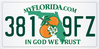 FL license plate 3819FZ