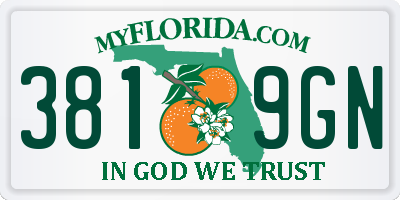 FL license plate 3819GN