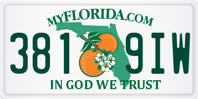 FL license plate 3819IW