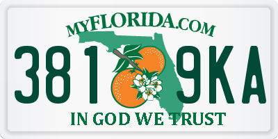 FL license plate 3819KA