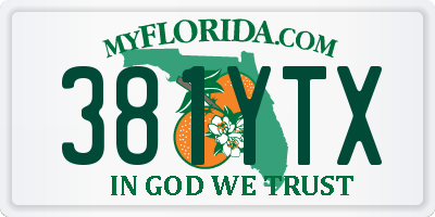 FL license plate 381YTX