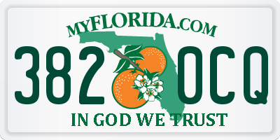 FL license plate 3820CQ