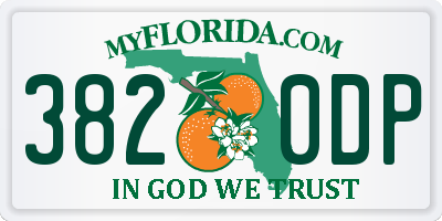 FL license plate 3820DP