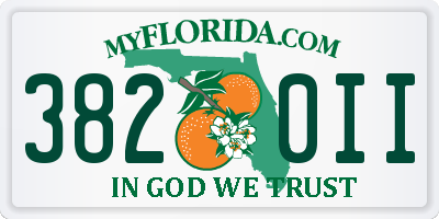 FL license plate 3820II