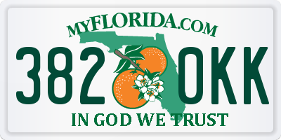 FL license plate 3820KK