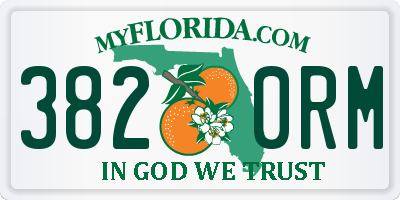 FL license plate 3820RM