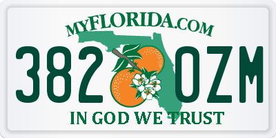 FL license plate 3820ZM