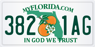 FL license plate 3821AG