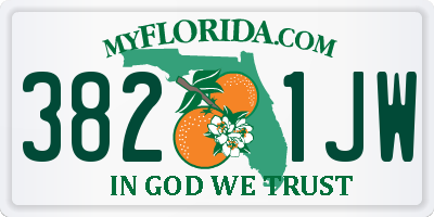 FL license plate 3821JW