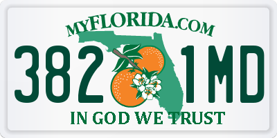 FL license plate 3821MD