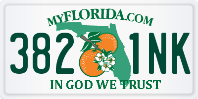 FL license plate 3821NK