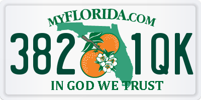 FL license plate 3821QK