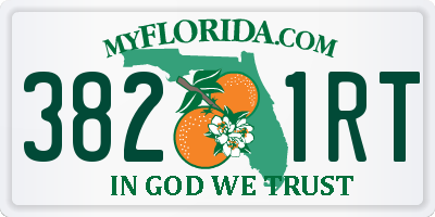 FL license plate 3821RT