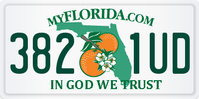 FL license plate 3821UD
