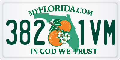 FL license plate 3821VM