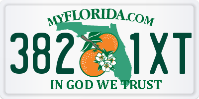 FL license plate 3821XT