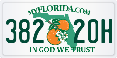 FL license plate 3822OH