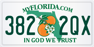 FL license plate 3822QX