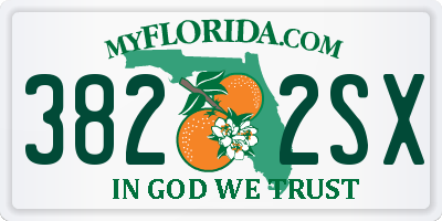 FL license plate 3822SX
