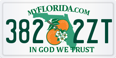 FL license plate 3822ZT