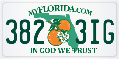 FL license plate 3823IG