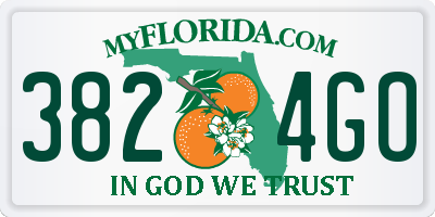 FL license plate 3824GO