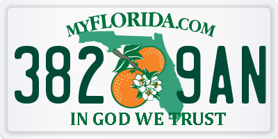 FL license plate 3829AN