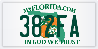 FL license plate 382FA